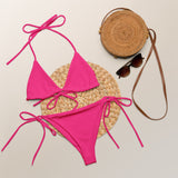 Bikini triangle CHROMA rose vif | Bikini ficelle ajustable