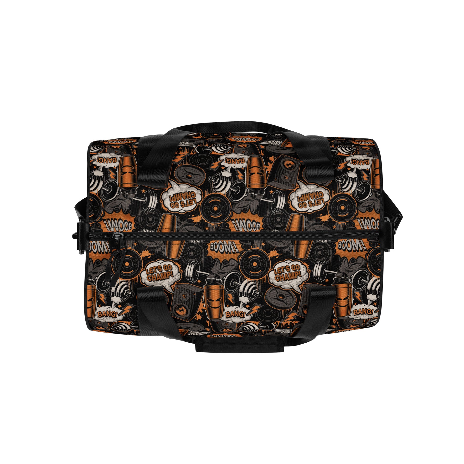 Bronze Power Round Gym & Dance Bag top view zipper