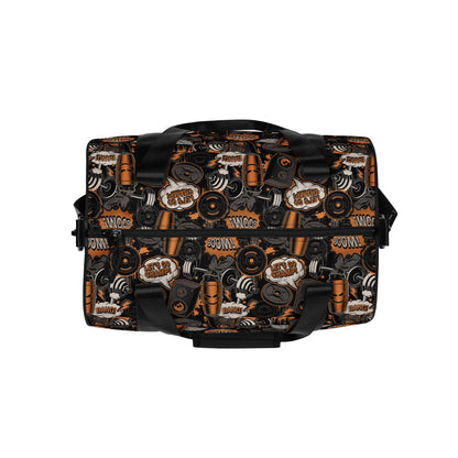 Bronze Power Round Gym & Dance Bag top view zipper