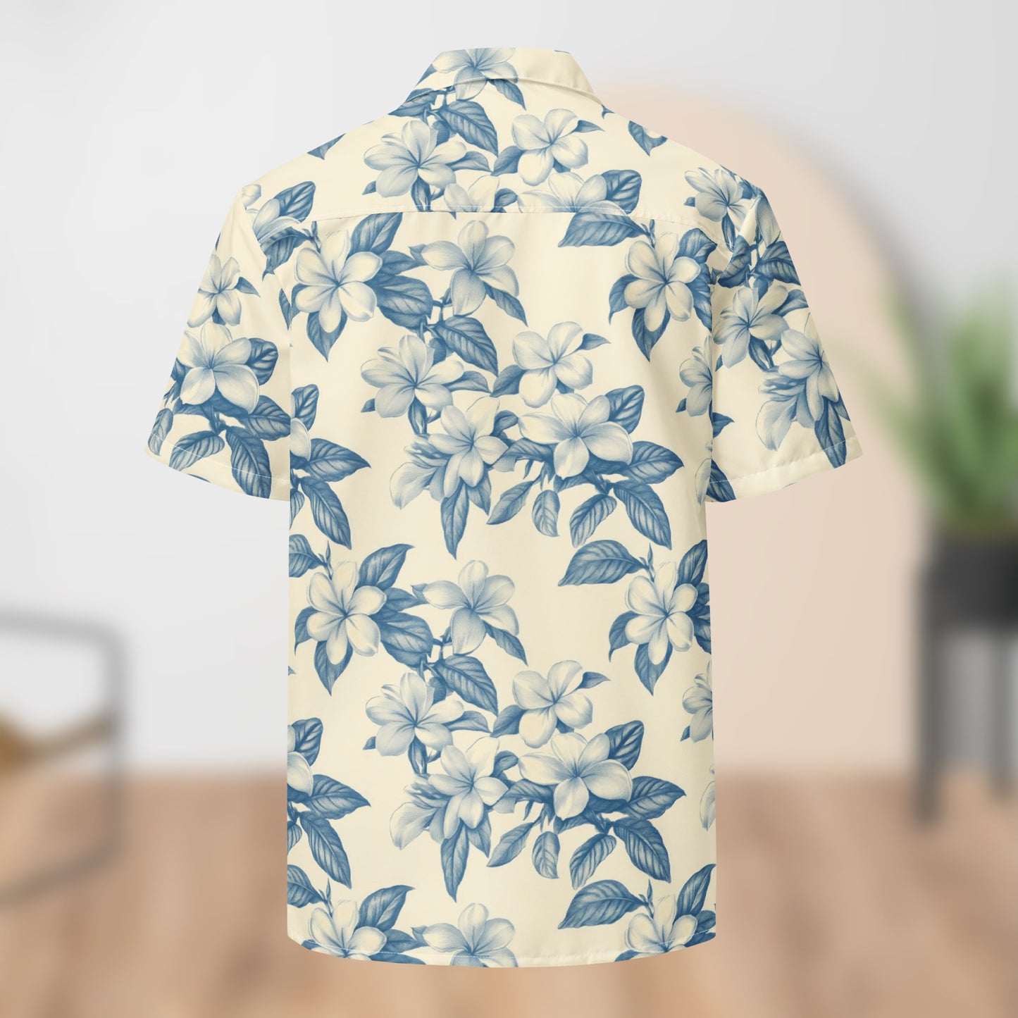 Chemise Boutonnée Festival Florale Crème et Bleue | Unisexe