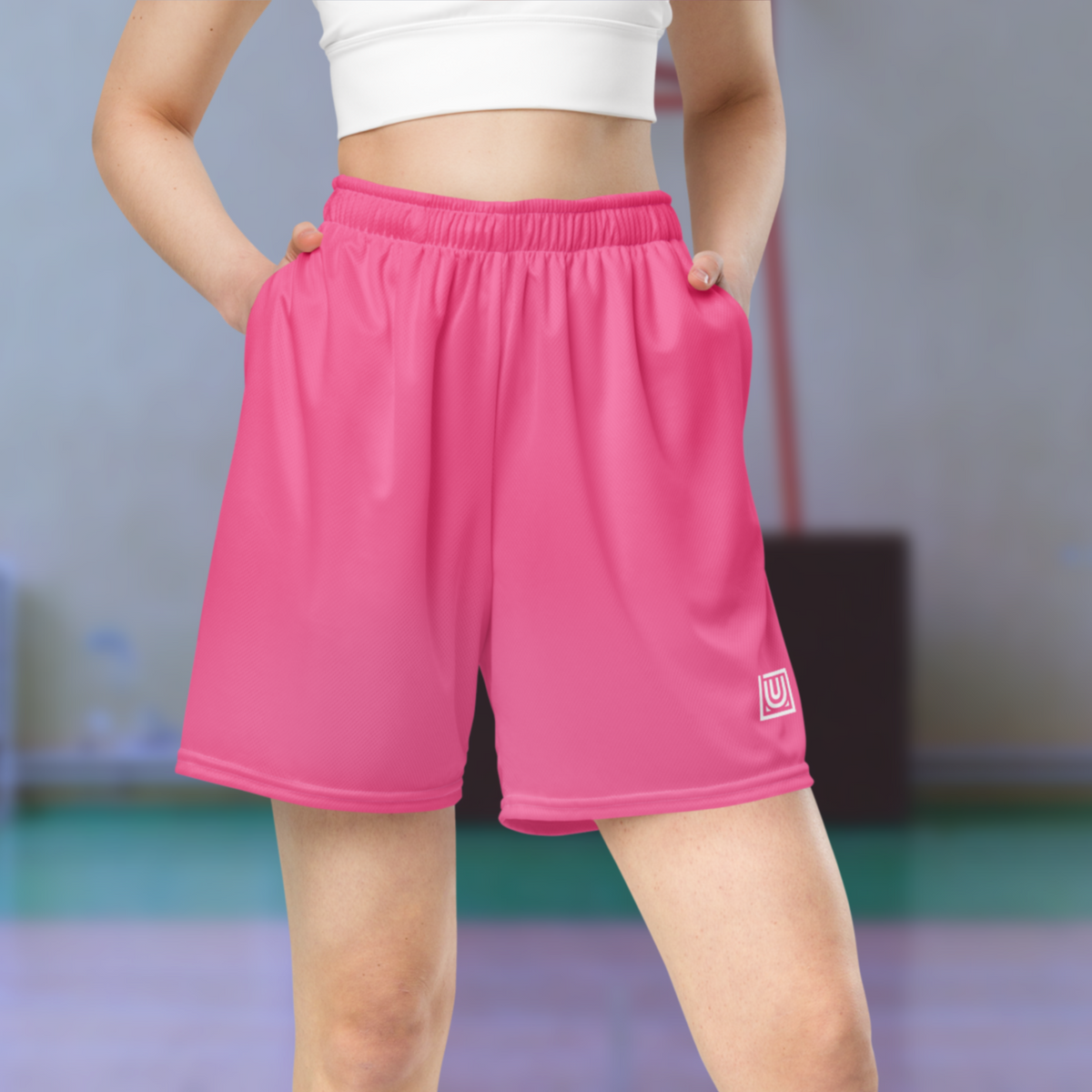 Essential Mesh Shorts Pink — Unisex