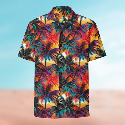 Palm Button Shirt – Palm 01 colorway, full-print front