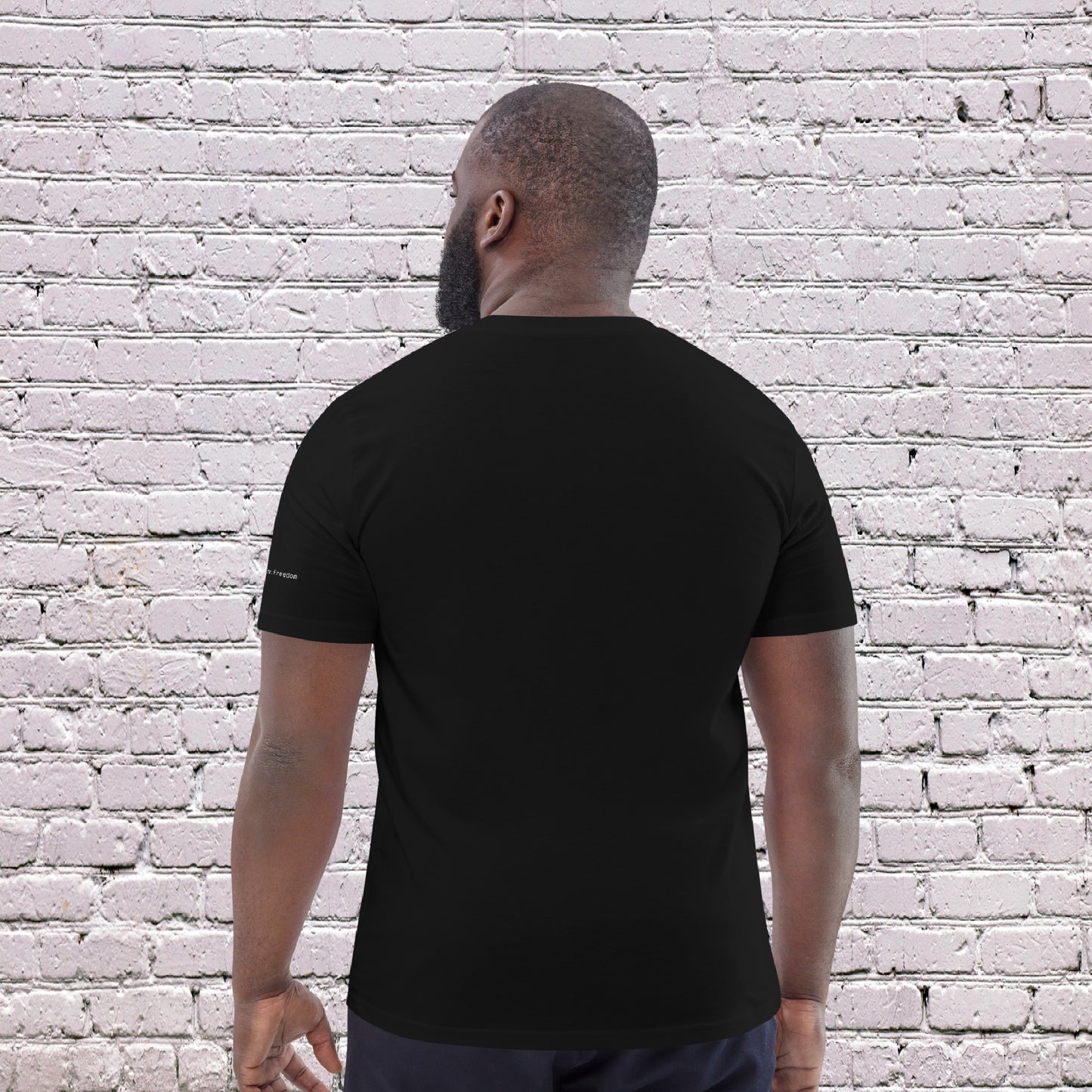 Model wearing UNCLASSD CORE Black Tee for  dance or rollerskate training - back
