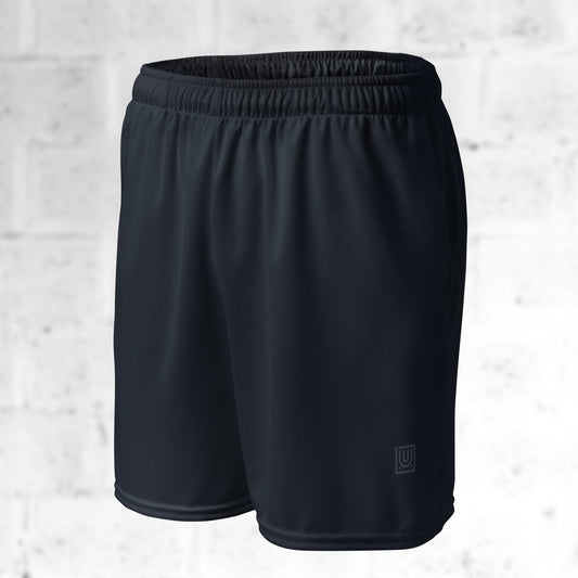 Core mesh dance sport short navy front view breathable mesh training short