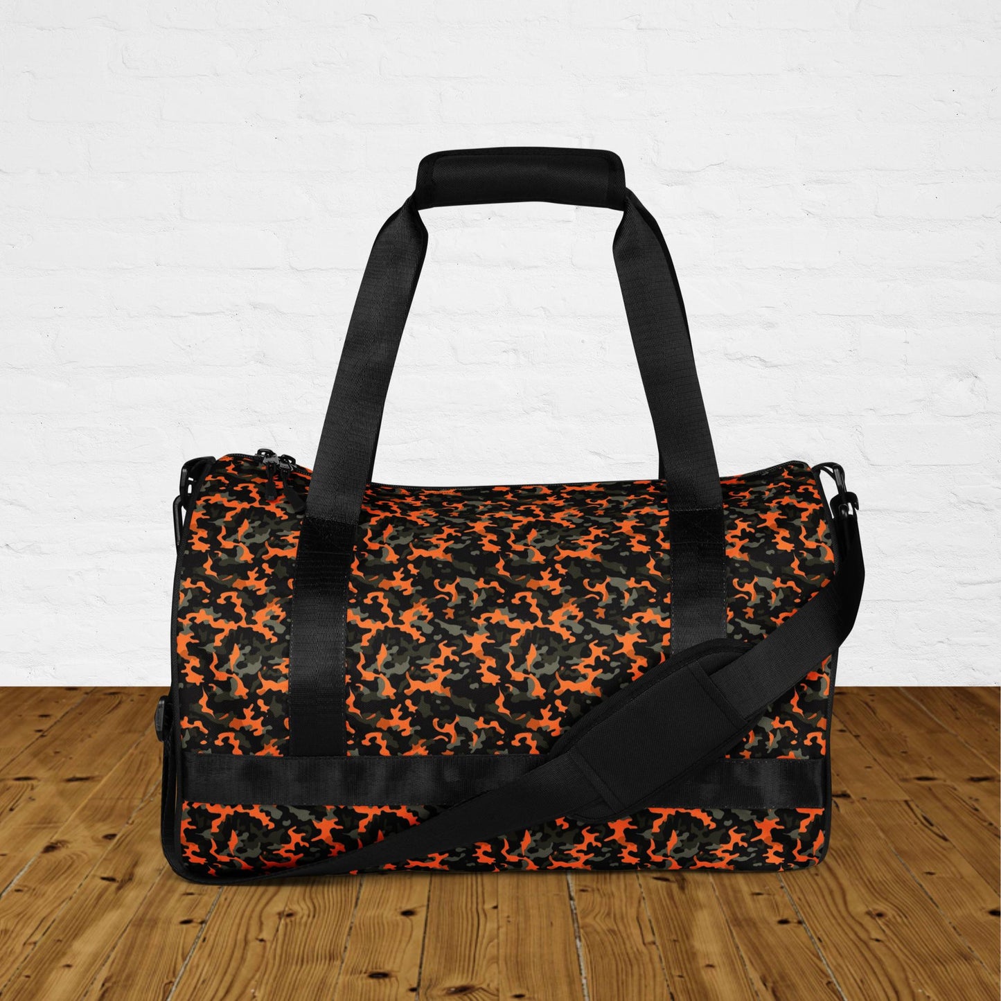 Sac de sport et de danse rond camouflage orange