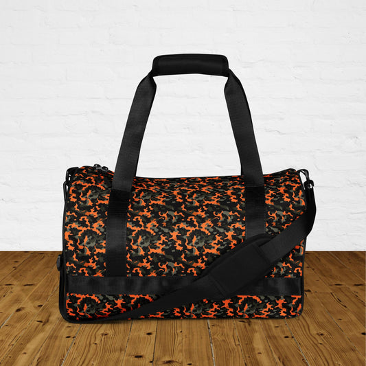 Sac de sport et de danse rond camouflage orange
