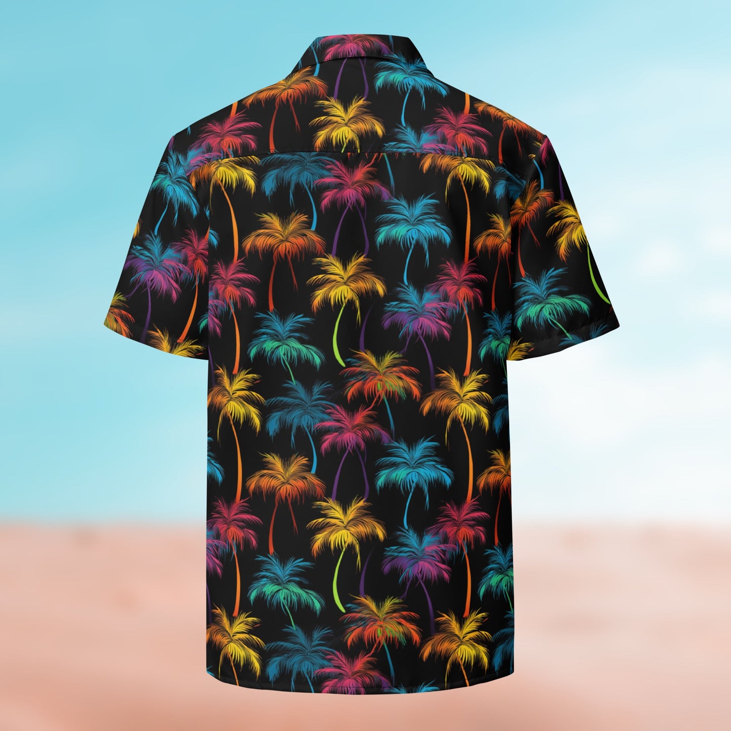 Palm Button Shirt flat lay – Palm 09 colorway, full-print back