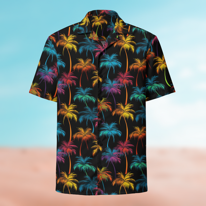 Palm Button Shirt flat lay – Palm 09 colorway, full-print front