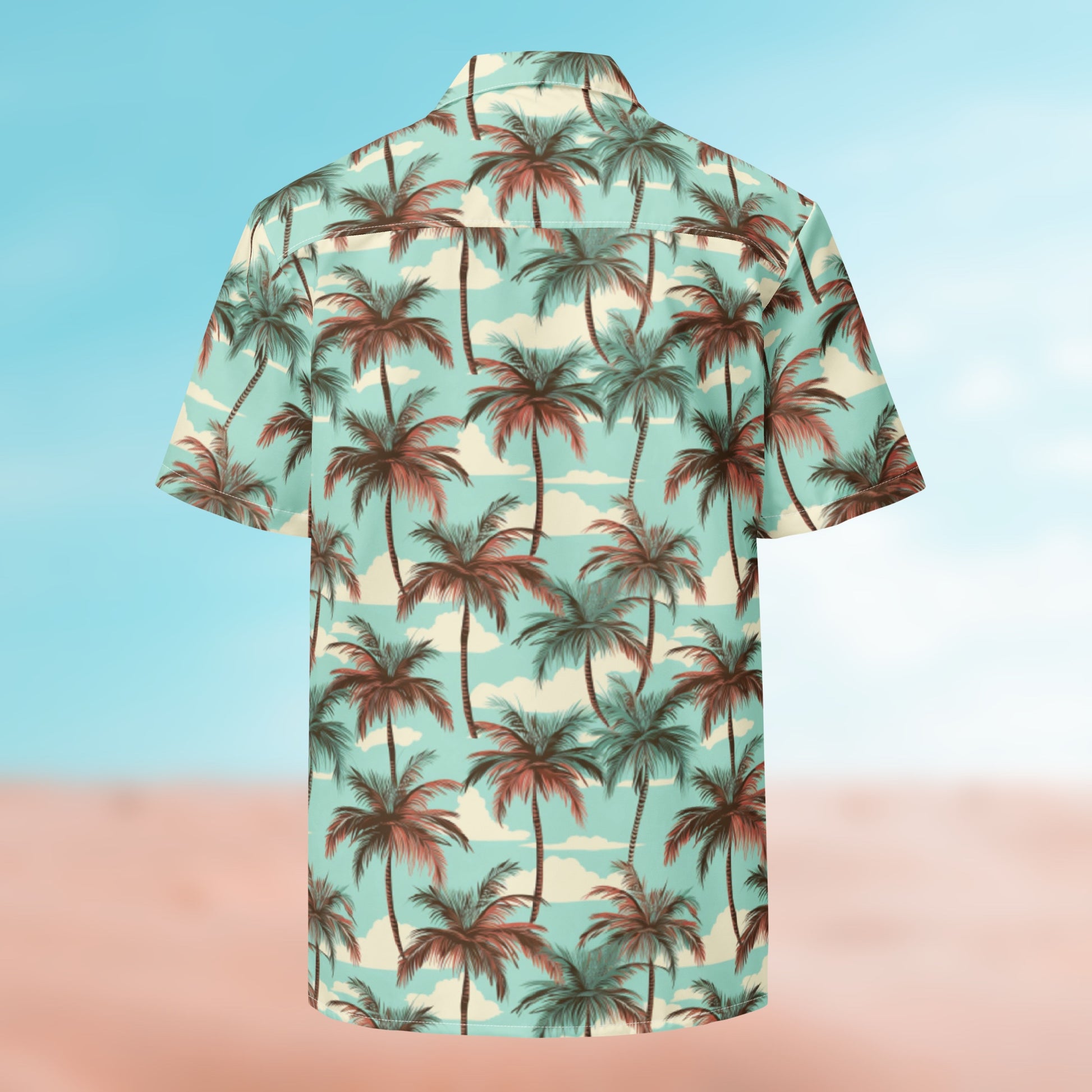 Palm Button Shirt flat lay – Palm 12 colorway, full-print back