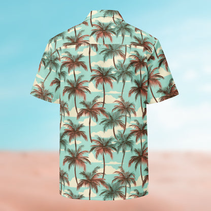 Palm Button Shirt flat lay – Palm 12 colorway, full-print back