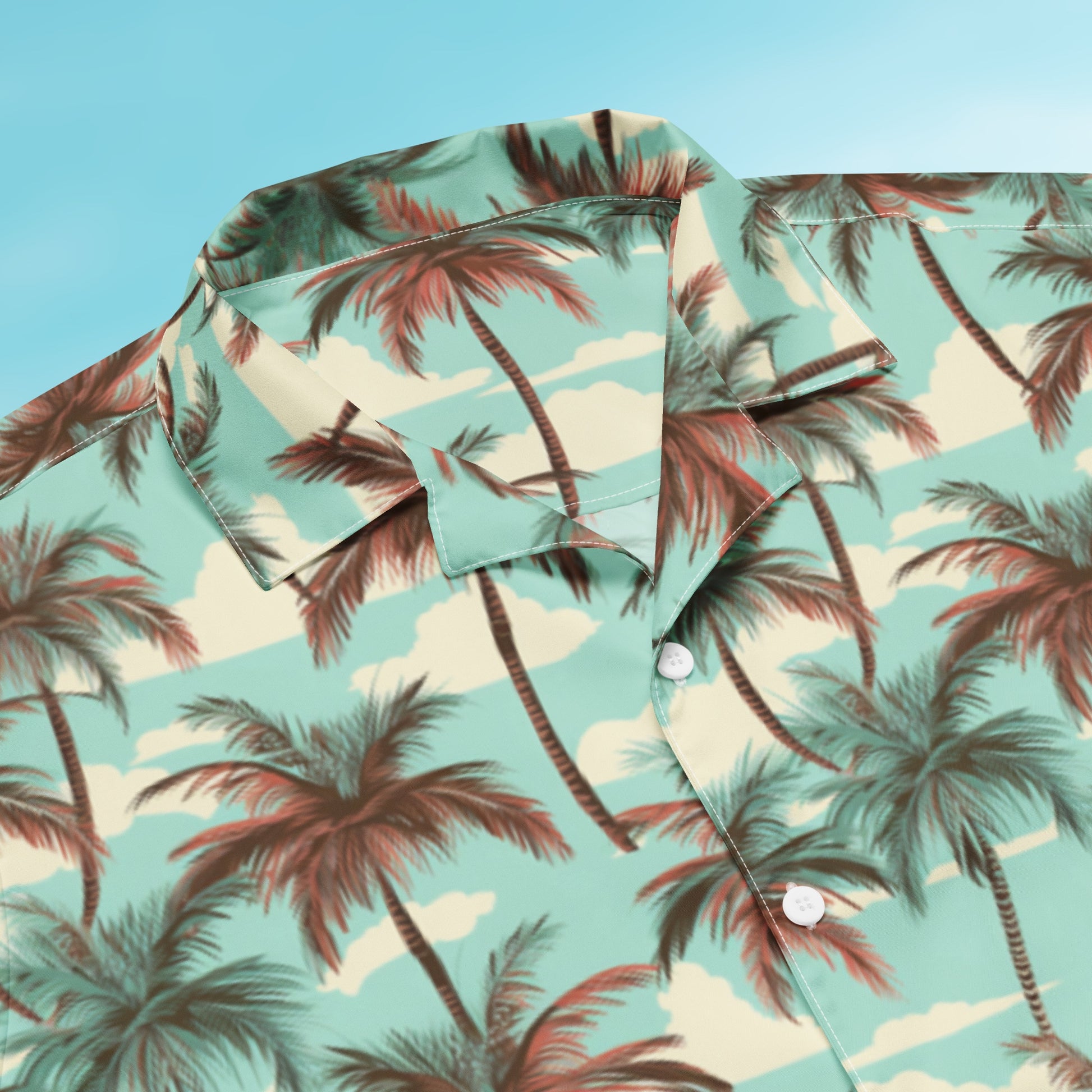 Palm Button Shirt button detail – black buttons, collar and placket