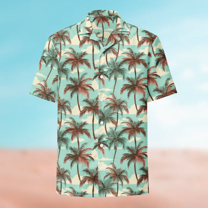 Palm Button Shirt flat lay – Palm 12 colorway, full-print front