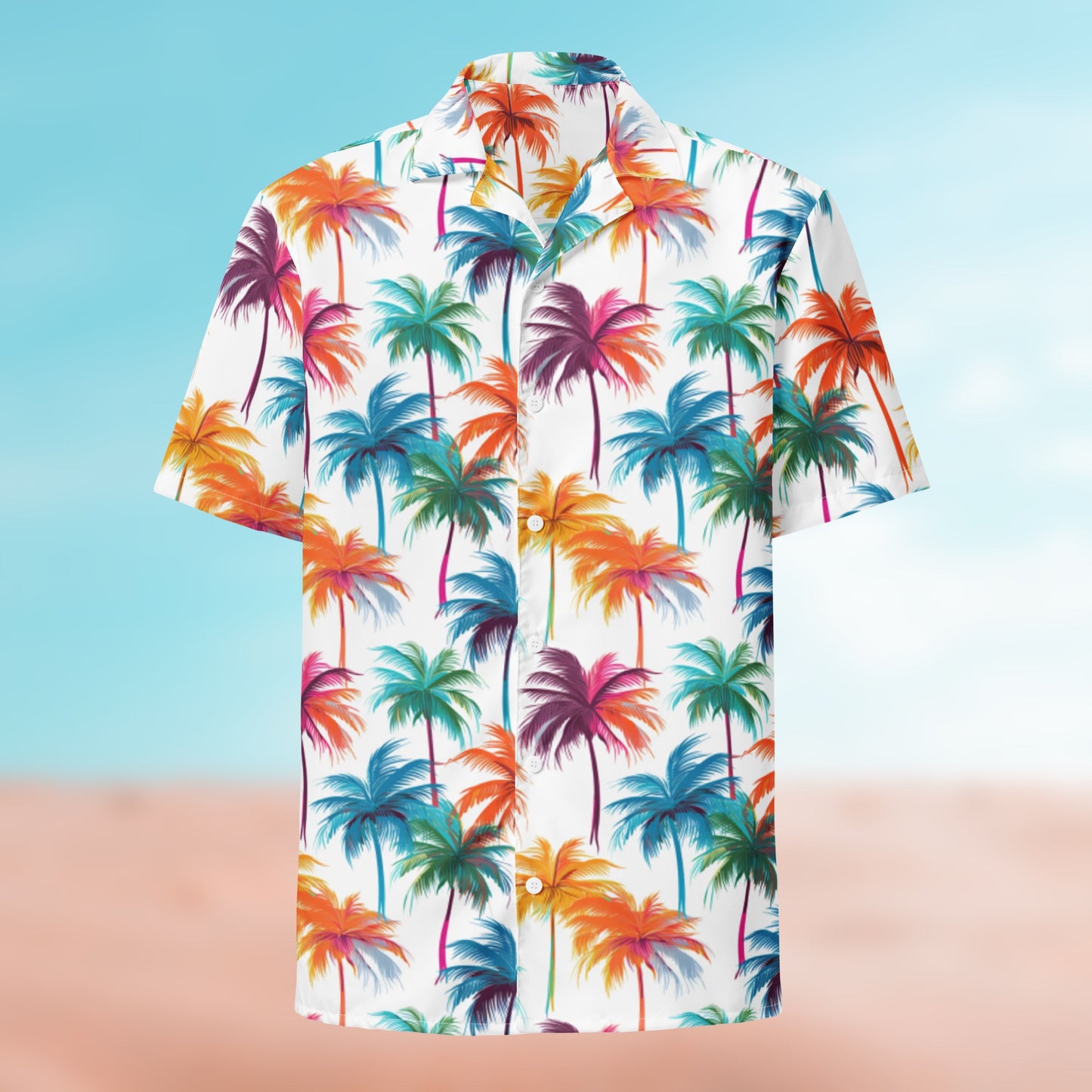 Palm Button Shirt flat lay – Palm 11 colorway, full-print front