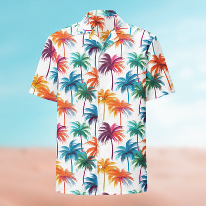 Palm Button Shirt flat lay – Palm 11 colorway, full-print front
