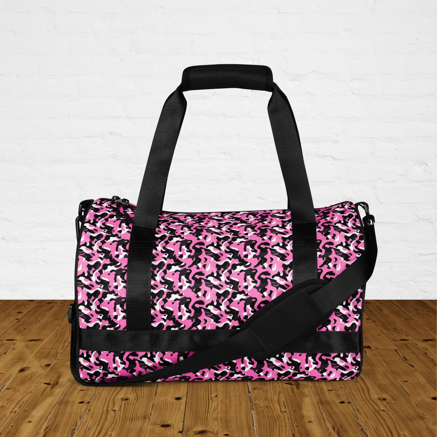 Sac de sport et de danse rond camouflage rose