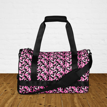 Sac de sport et de danse rond camouflage rose