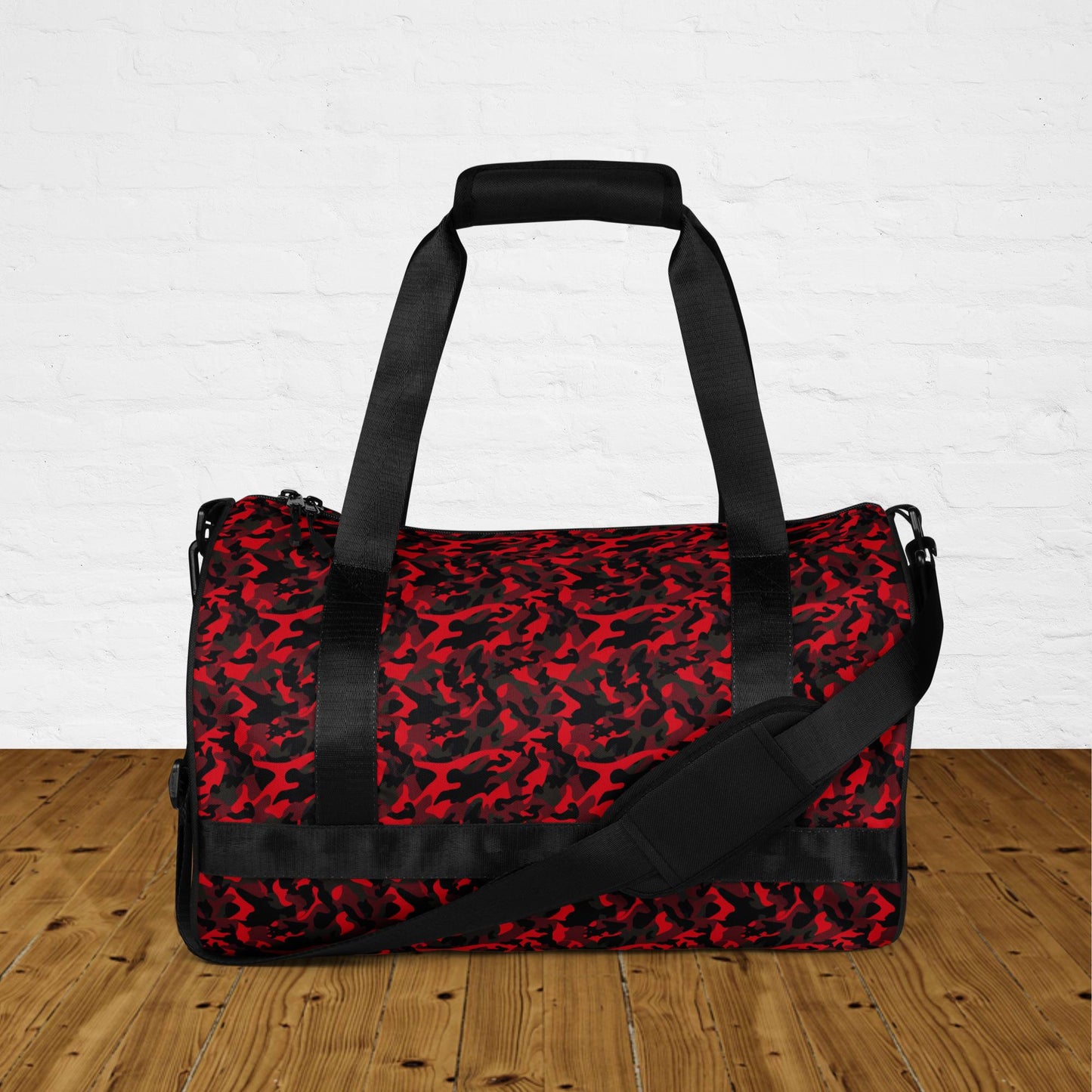 Sac de sport et de danse rond camouflage rouge