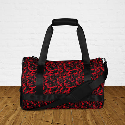 Sac de sport et de danse rond camouflage rouge