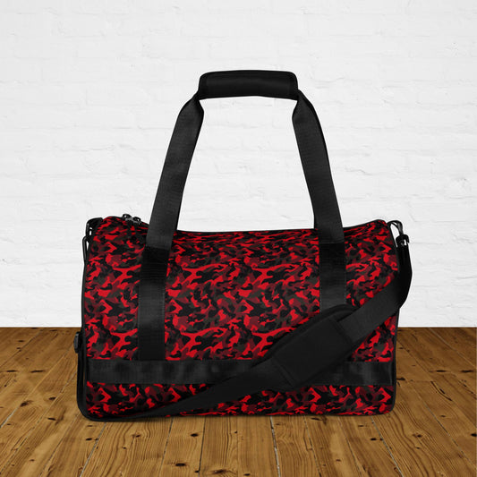 Sac de sport et de danse rond camouflage rouge