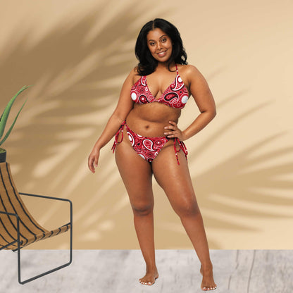 Bandana rouge | Bikini triangle motif cachemire