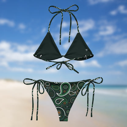 Bandana verte | Bikini triangle paisley