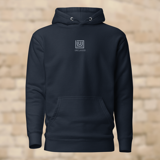 	UNCLASSD CORE navy blazer classic hoodie front centered embroidery dancewear