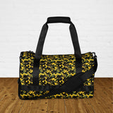 Sac de sport et de danse rond jaune camouflage
