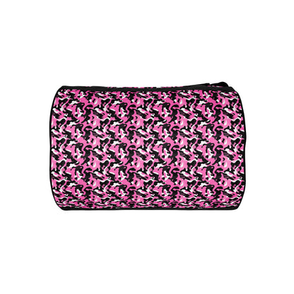 Sac de sport et de danse rond camouflage rose