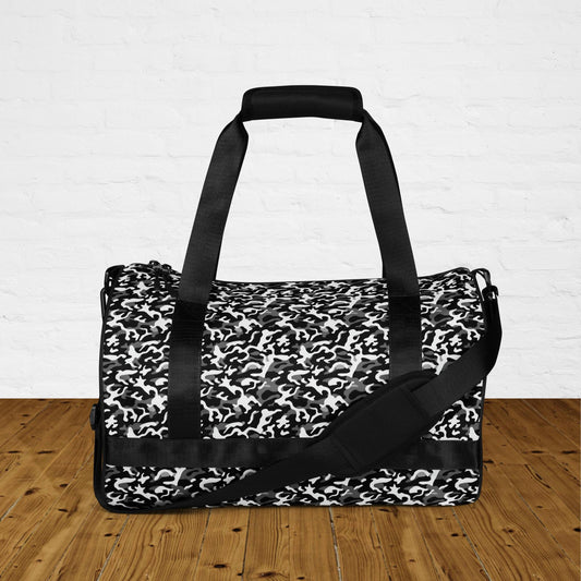 Sac de sport et de danse camouflage noir et blanc