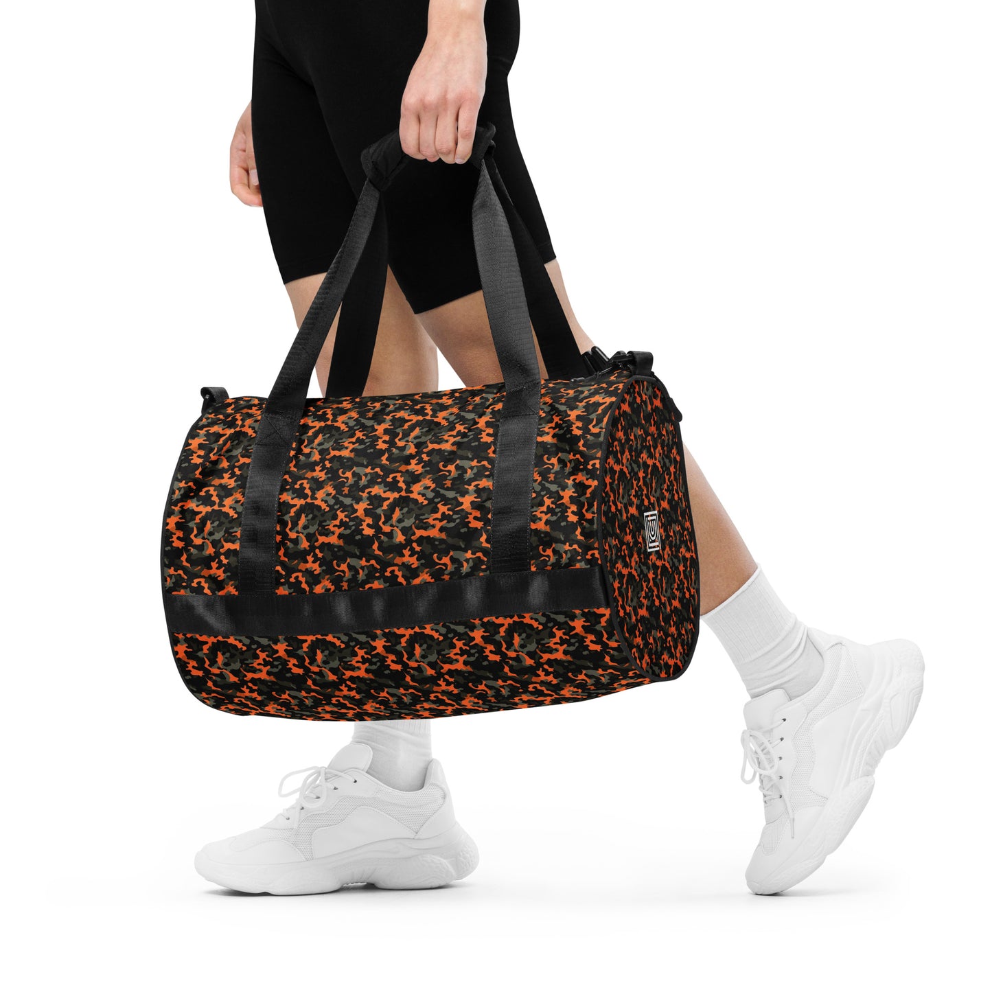 Sac de sport et de danse rond camouflage orange