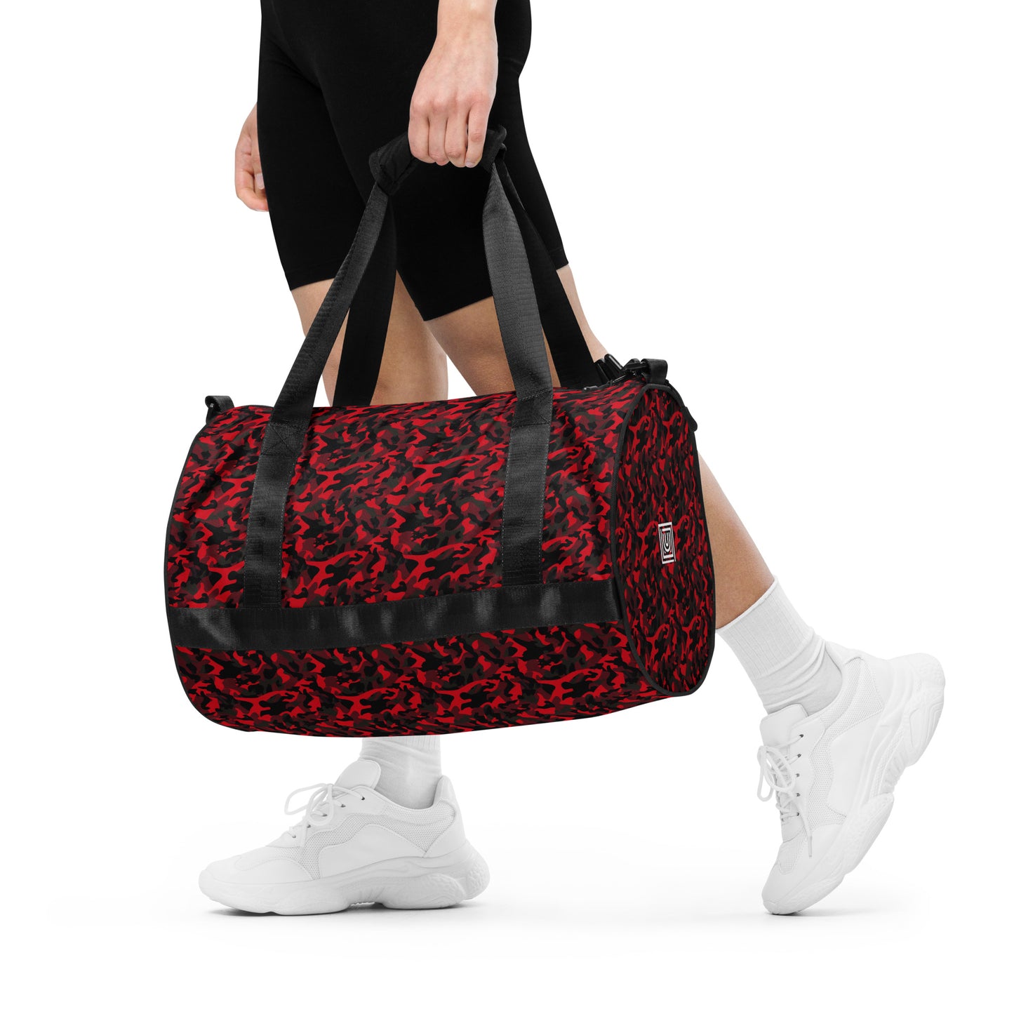 Sac de sport et de danse rond camouflage rouge