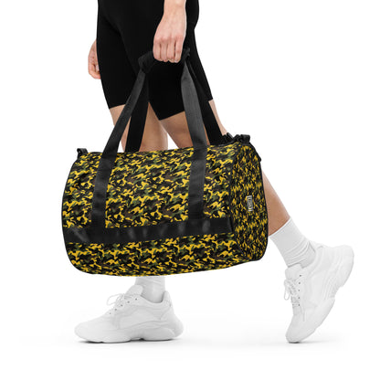 Sac de sport et de danse rond jaune camouflage