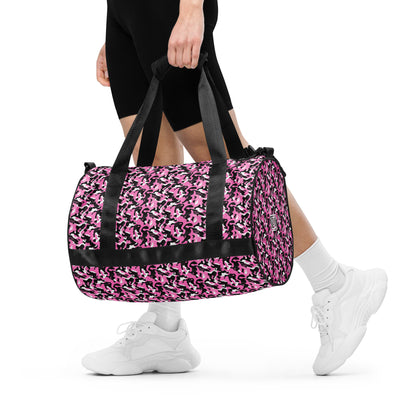 Sac de sport et de danse rond camouflage rose