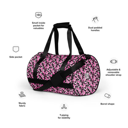 Sac de sport et de danse rond camouflage rose