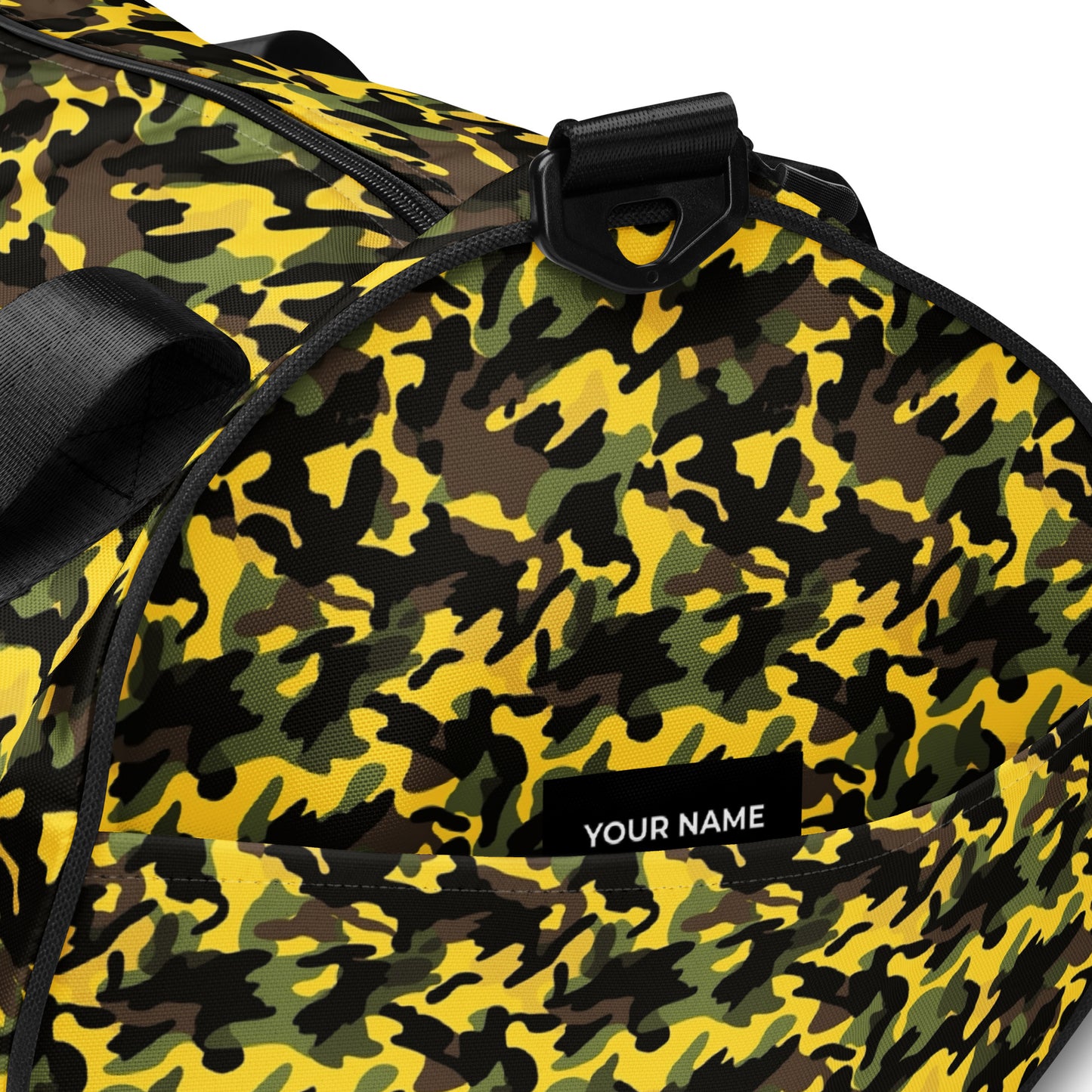 Sac de sport et de danse rond jaune camouflage