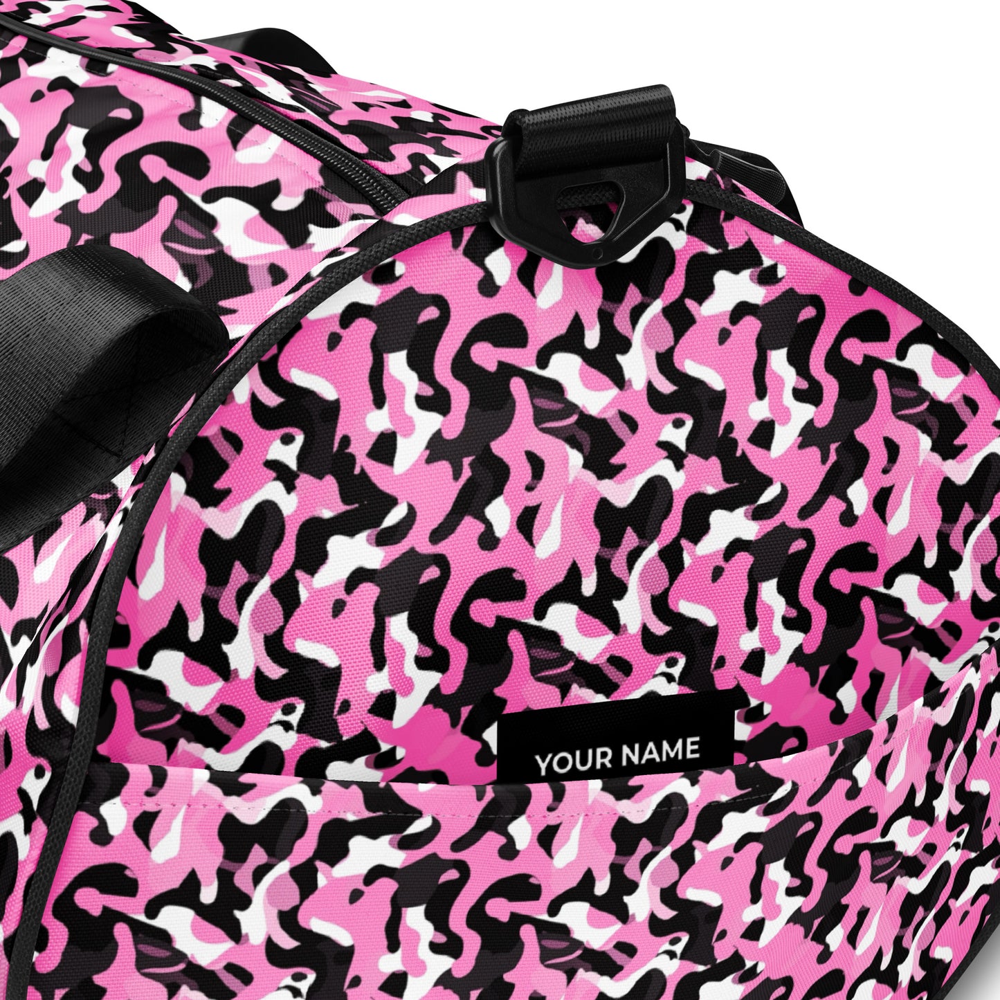 Sac de sport et de danse rond camouflage rose