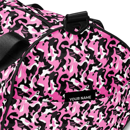 Sac de sport et de danse rond camouflage rose