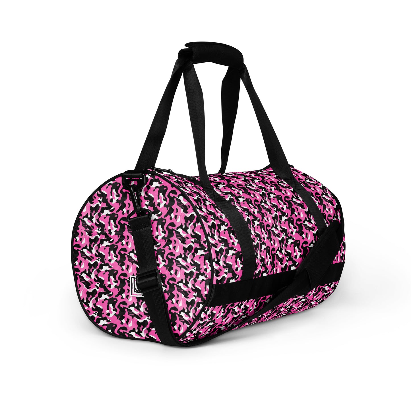 Sac de sport et de danse rond camouflage rose