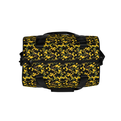 Sac de sport et de danse rond jaune camouflage