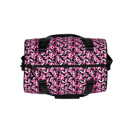 Sac de sport et de danse rond camouflage rose