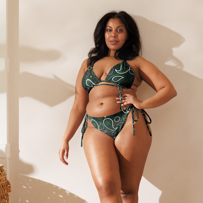 Bandana verte | Bikini triangle paisley