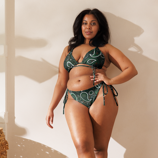 Bandana verte | Bikini triangle paisley