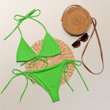 Bas de bikini triangle CHROMA Pop Green | Bikini à ficelles ajustable