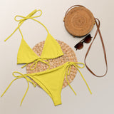 CHROMA Maillot de bain bikini triangle jaune vif | Bikini à nouer ajustable