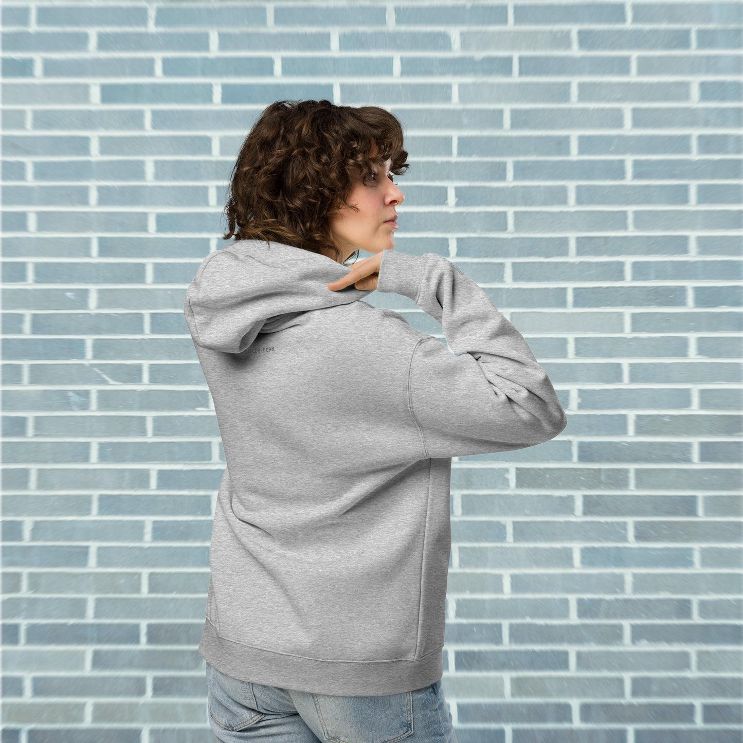 Sweat à capuche oversize CORE — Stone Breath (gris chiné athlétique) 