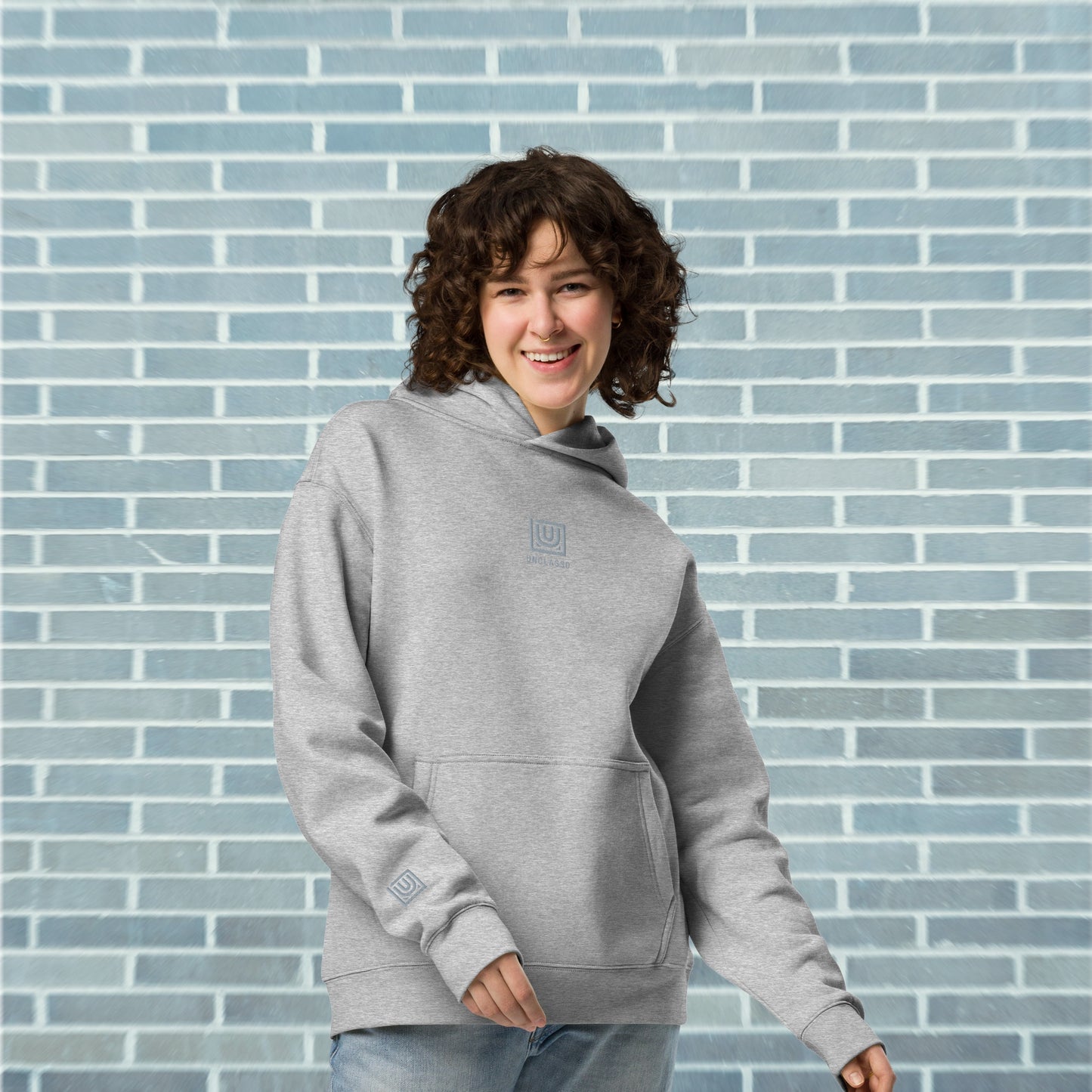 Sweat à capuche oversize CORE — Stone Breath (gris chiné athlétique) 