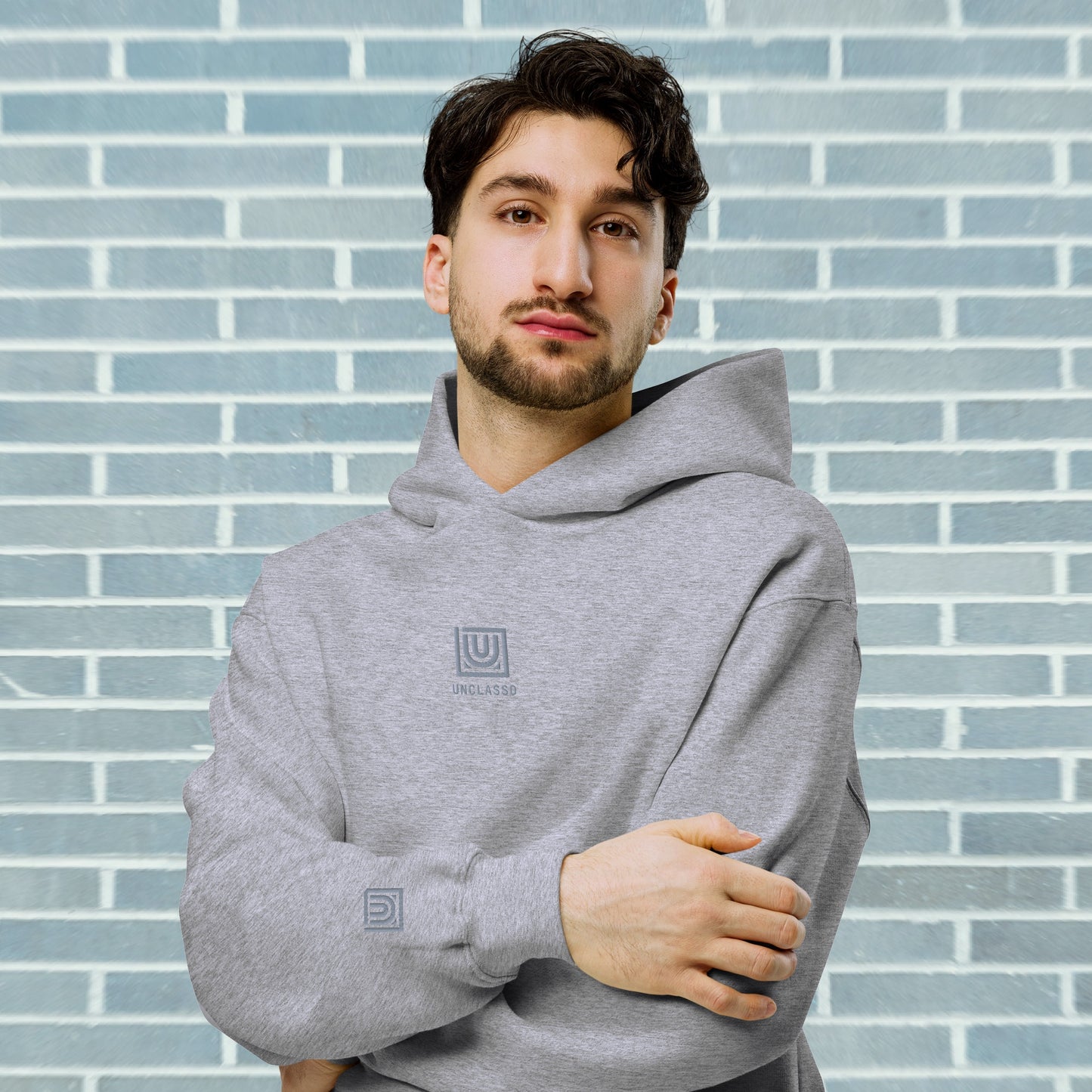 Sweat à capuche oversize CORE — Stone Breath (gris chiné athlétique) 