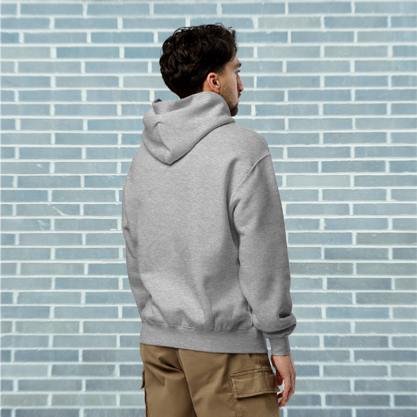 Sweat à capuche oversize CORE — Stone Breath (gris chiné athlétique) 