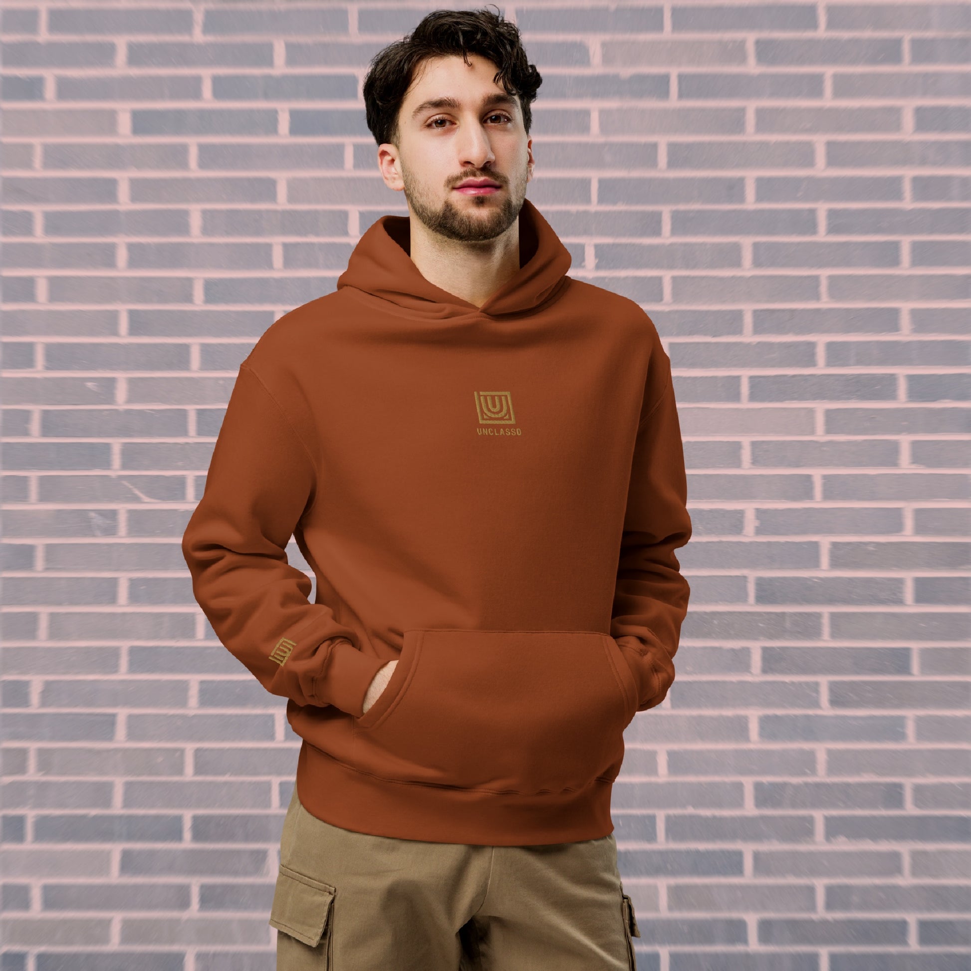 Men’s model wearing CORE Clay Hoodie — movement-ready streetwear for dancers - front