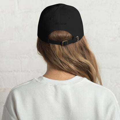Female model Chino cotton twill texture black dad hat
